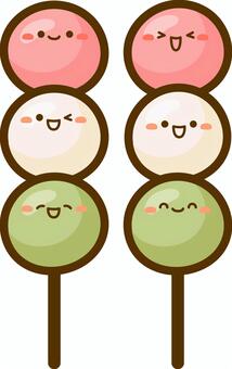 花見団子・三色団子 春の和菓子イラスト4 花見団子,三色団子,春,ひな祭り,ひなまつり,花見,お花見,3月,4月,和菓子のイラスト素材