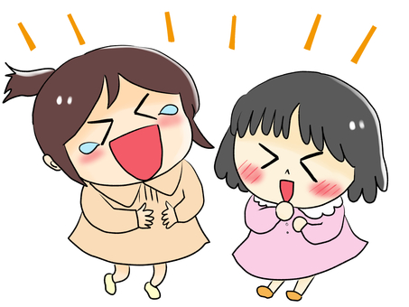 大笑いする女の子たち 女の子,笑う,楽しい,爆笑,子供のイラスト素材