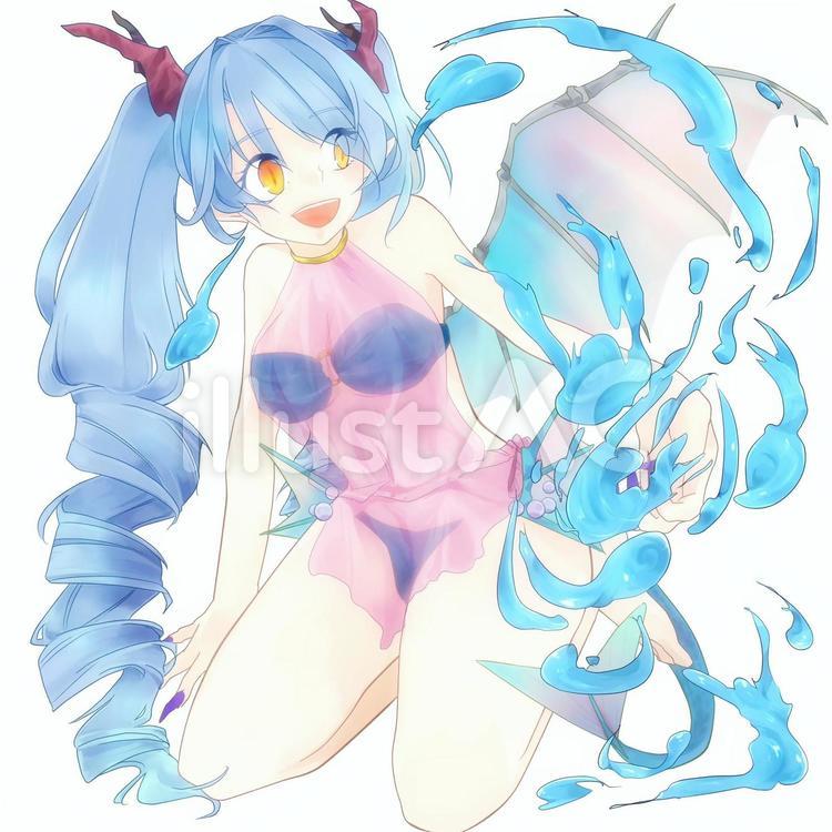 りゅうの女の子(エフェクト) 女性,女の子,少女のイラスト素材