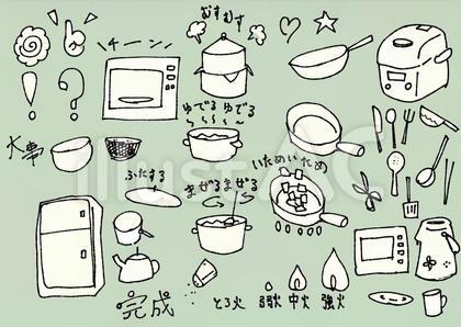 手書き料理中