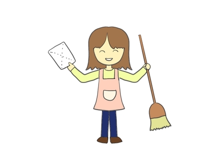 Illustration, clean up, a broom, dolphin, 