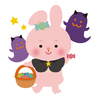 Rabbit (Halloween 6), rabbit, halloween, autumn, JPG, PNG and AI