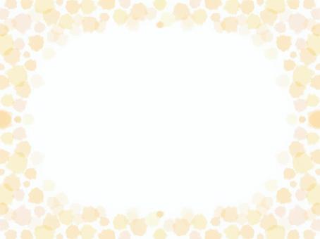 やさしいオレンジの水彩水玉フレーム