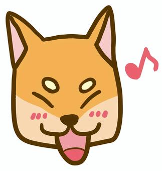柴犬３ 柴犬,イヌ,笑顔,笑う,嬉しい,喜ぶ,顔,表情,音符,ペットのイラスト素材