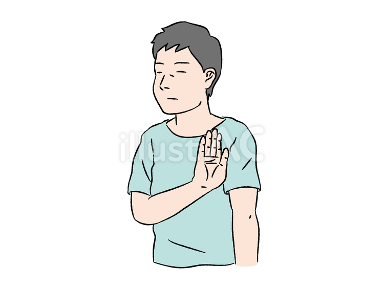 興味ないことを伝える男性 男性,若者,断るのイラスト素材