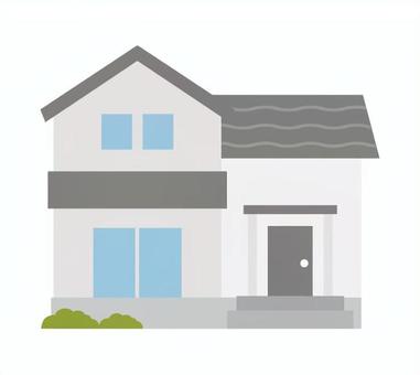 一軒家イラスト素材 一軒家,家,戸建て,住宅,分譲,二階建て,我が家,新築,家庭,自宅のイラスト素材