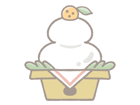 鏡餅 鏡餅,お餅,お供え物,お正月飾り,橙,みかん,三方,飾る,供える,新年のイラスト素材