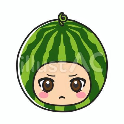 果物アイコンすいかちゃん2