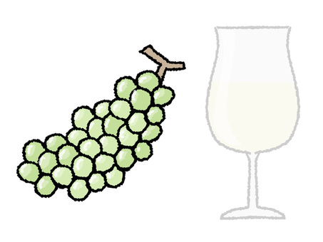 ワイン ワイン,お酒,アルコール,葡萄,栽培,pop調,手描き,挿絵,ワンポイント,素材のイラスト素材