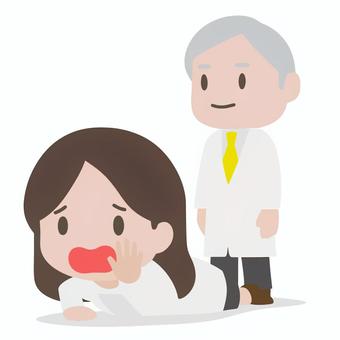 迫りくる博士 博士,研究者,逃げる,迫る,倒れる,緊張感,対立,科学,実験,研究室のイラスト素材