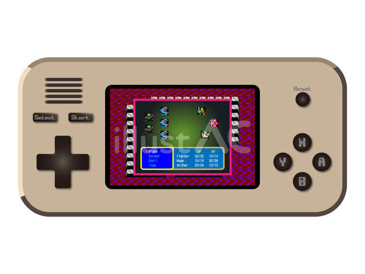 携帯ゲーム機（横型）RPG地下シーンC 携帯,ゲーム機,横型のイラスト素材