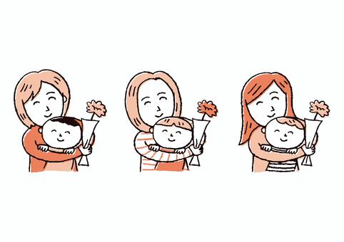 Illustration, mother's day, carnation, mom, 