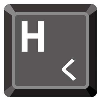 Hキー h,く,キーボード,パソコン,アイコン,キー,黒のイラスト素材