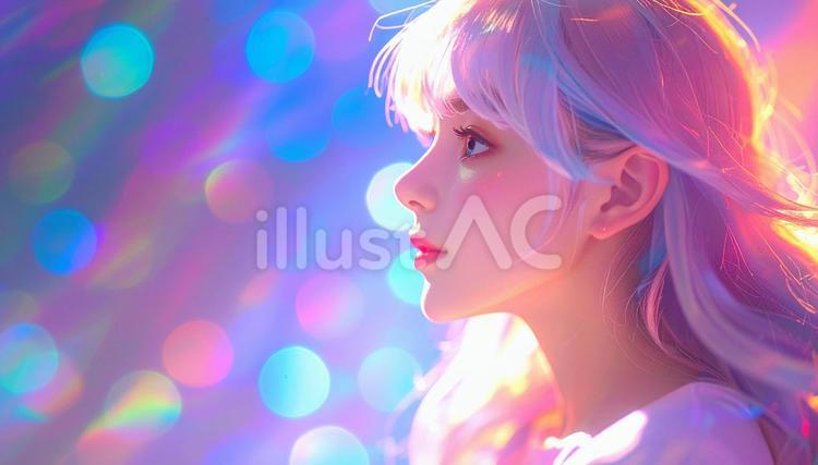 横顔（女の子） 女性,美人,美容のイラスト素材