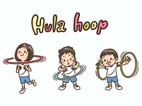 フラフープ フラフープ,回す,運動,遊び,人物,小学生,こども,男の子,女の子,一生懸命のイラスト素材