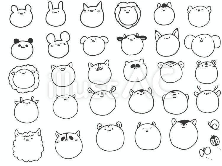 動物　いろいろ 動物,シンプル,ライオンのイラスト素材