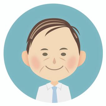 おじさんアイコン 50代,６０代,おじさん,アイコン,ビジネス,ワイシャツのイラスト素材
