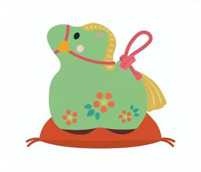 午年の干支置物_座布付2