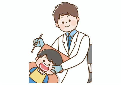 Illustration, dentist, children, treatment, 