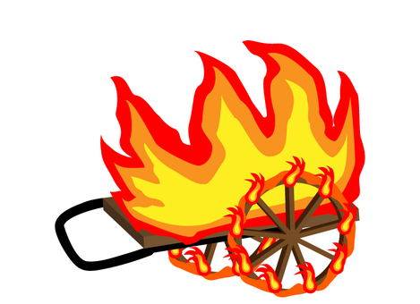 火の車 火の車,炎,火,リヤカー,台車,燃える,苦しい,地獄,火事,火災のイラスト素材