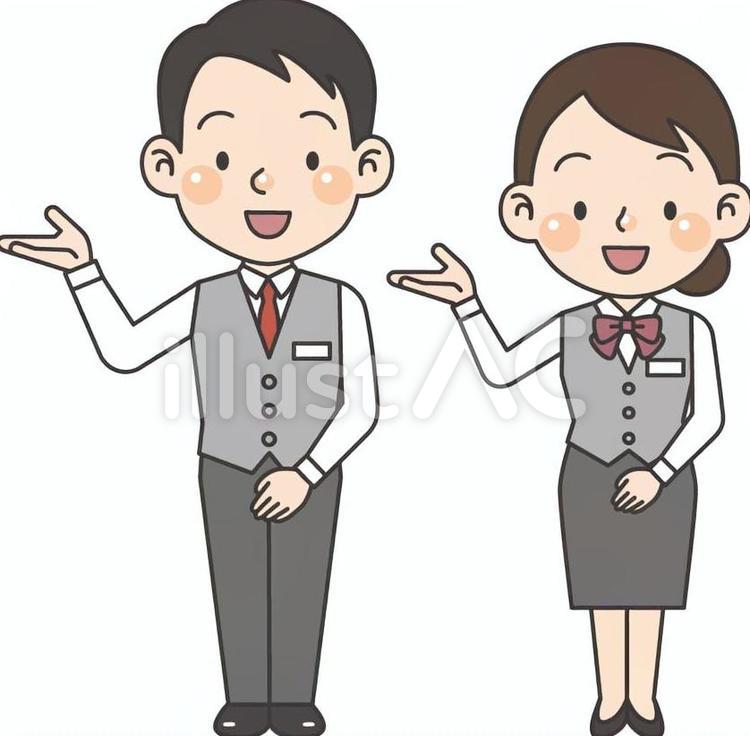 案内するベストの男女 スーツ,男性,女性のイラスト素材