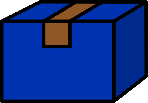 青の段ボール箱です。 青の段ボール箱です。 段ボール,シンプル,箱,紙,梱包,荷物,ケース,クラフト,収納,構造のイラスト素材