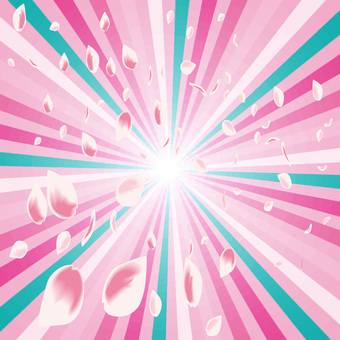 桜放射 桜,散る,舞う,放射,広がる,光,ピンク,パターン,線,ぼかしのイラスト素材