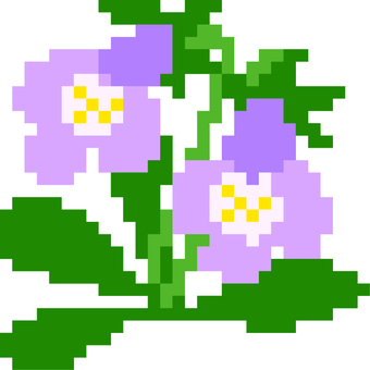 ドット絵のトキワハゼです。 ドット絵,トキワハゼ,シンプル,野草,植物,花,小さいのイラスト素材
