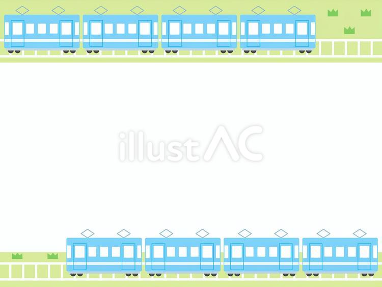 電車のフレーム 電車,線路,乗り物のイラスト素材
