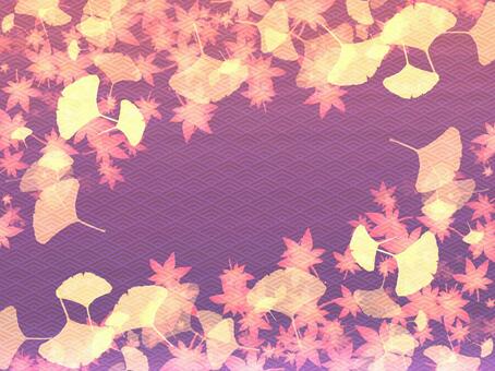 Japanese pattern background material autumn, and handle, autumn leaves, lingqing haibo, JPG