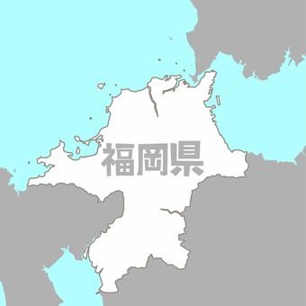 福岡県　 福岡県,都道府県,境界,輪郭,形,地図,海,漢字のイラスト素材