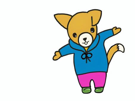 犬　案内　可愛い ご案内,学校,チラシ,ポスター,どうぞ,よろしく,あいさつ,連絡,フレーム,動物のイラスト素材