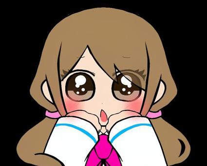 お願い ぶりっ子,女の子,ピンク,お願い,うるうるのイラスト素材