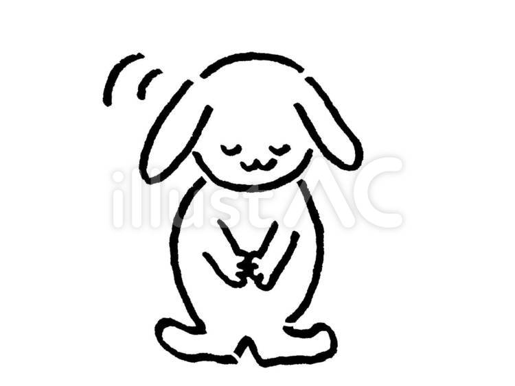 おじぎをするウサギ お辞儀,ウサギ,動物のイラスト素材
