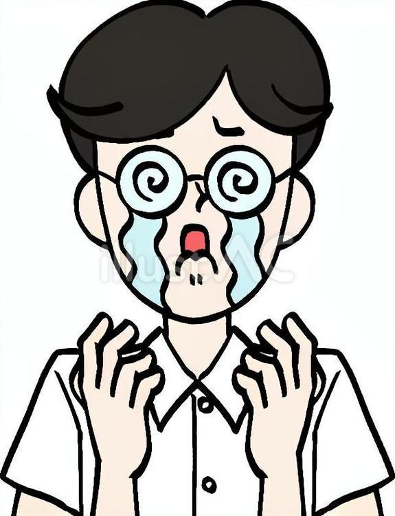 泣いている七三分けの男性 人,人物,人間のイラスト素材