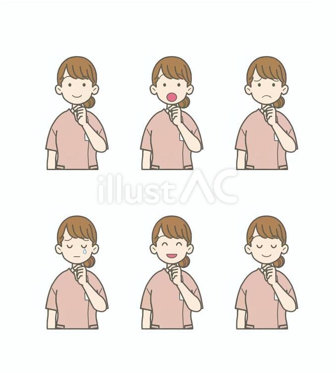 看護師　女性　納得 なるほど,納得,関心のイラスト素材
