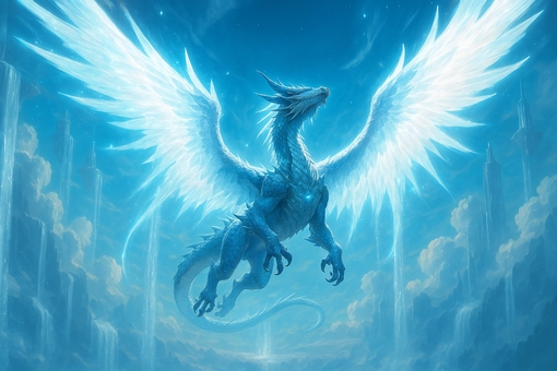 聖なる翼で空を舞う、幻のドラゴン
