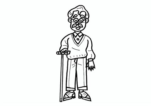 Coloring book grandfather 01, coloring, sketch, coloring, JPG, PNG and AI