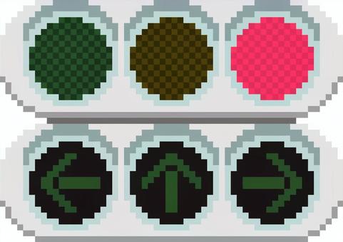ドット絵の信号機の赤です。 ドット絵,信号機,シンプル,赤,青,黄色,矢印,交通,安全,道路のイラスト素材