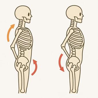 股関節と骨盤の関係（模式図）