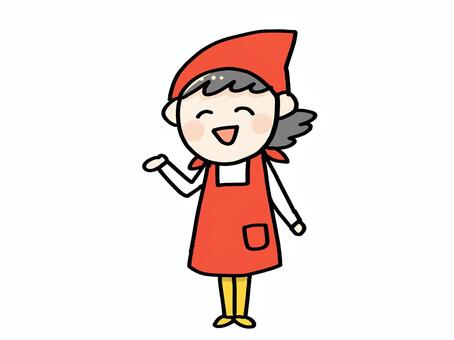 女の子0030‗店員さん（にっこり） 店員,スタッフ,スーパー,食堂,案内,いらっしゃいませ,募集,女性,シンプル,かわいいのイラスト素材