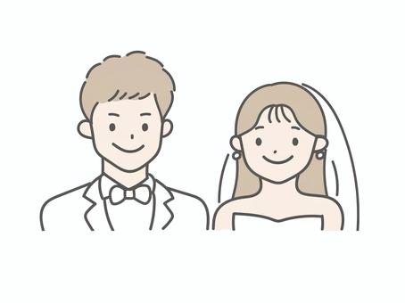 ウエディングイラスト１０ ウエディング,結婚,ドレス,タキシード,女性,男性,人,新郎,新婦,シンプルのイラスト素材