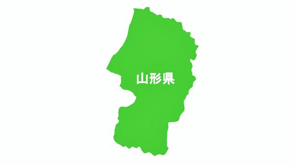 地図　山形県　県名入り 山形県,地図,山形,都道府県,シンプル,あしらい,挿絵,資料,東北,地方のイラスト素材
