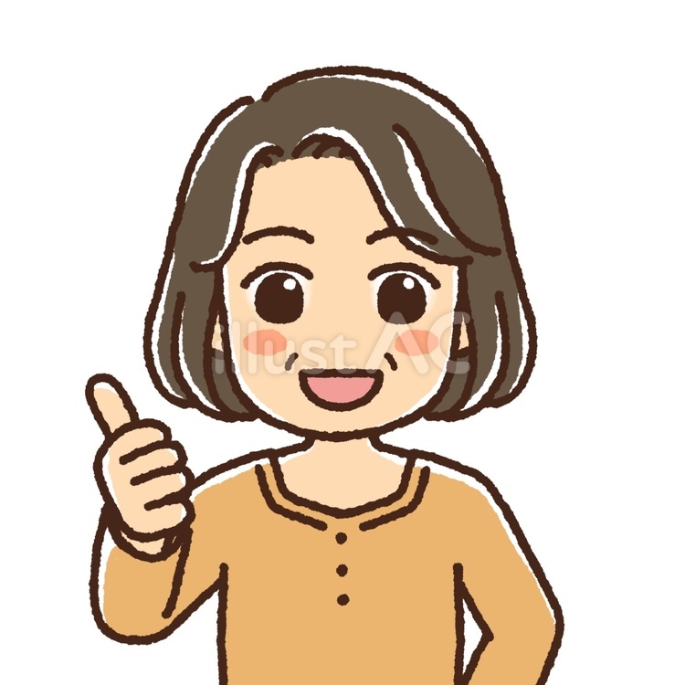 笑顔で親指を立てている中年女性 女性,中年,40代のイラスト素材