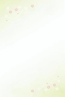 年賀背景　黄緑と紅白梅