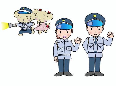 警備員 警備員,人物,パトロール,男女,制服のイラスト素材