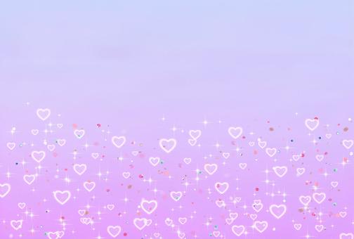 紫色のグラデ背景 ハート