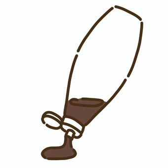 黄色の蓋と中身を出しているソース６ ソース,調味料,焦げ茶,食べ物,茶,白色のイラスト素材