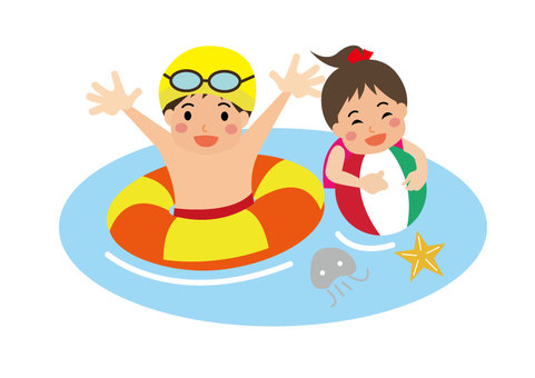 sea, sea, swimming in the sea, summer vacation, JPG, PNG and AI