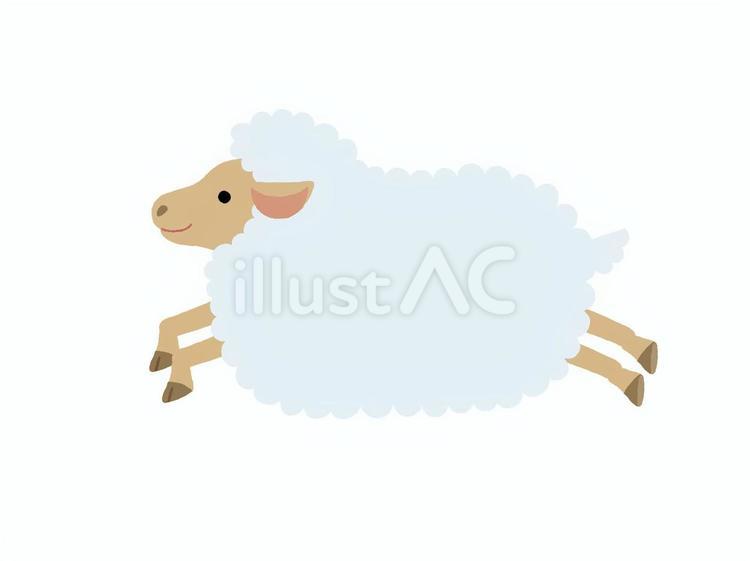 羊　飛んでいる羊 羊,動物,牧場のイラスト素材